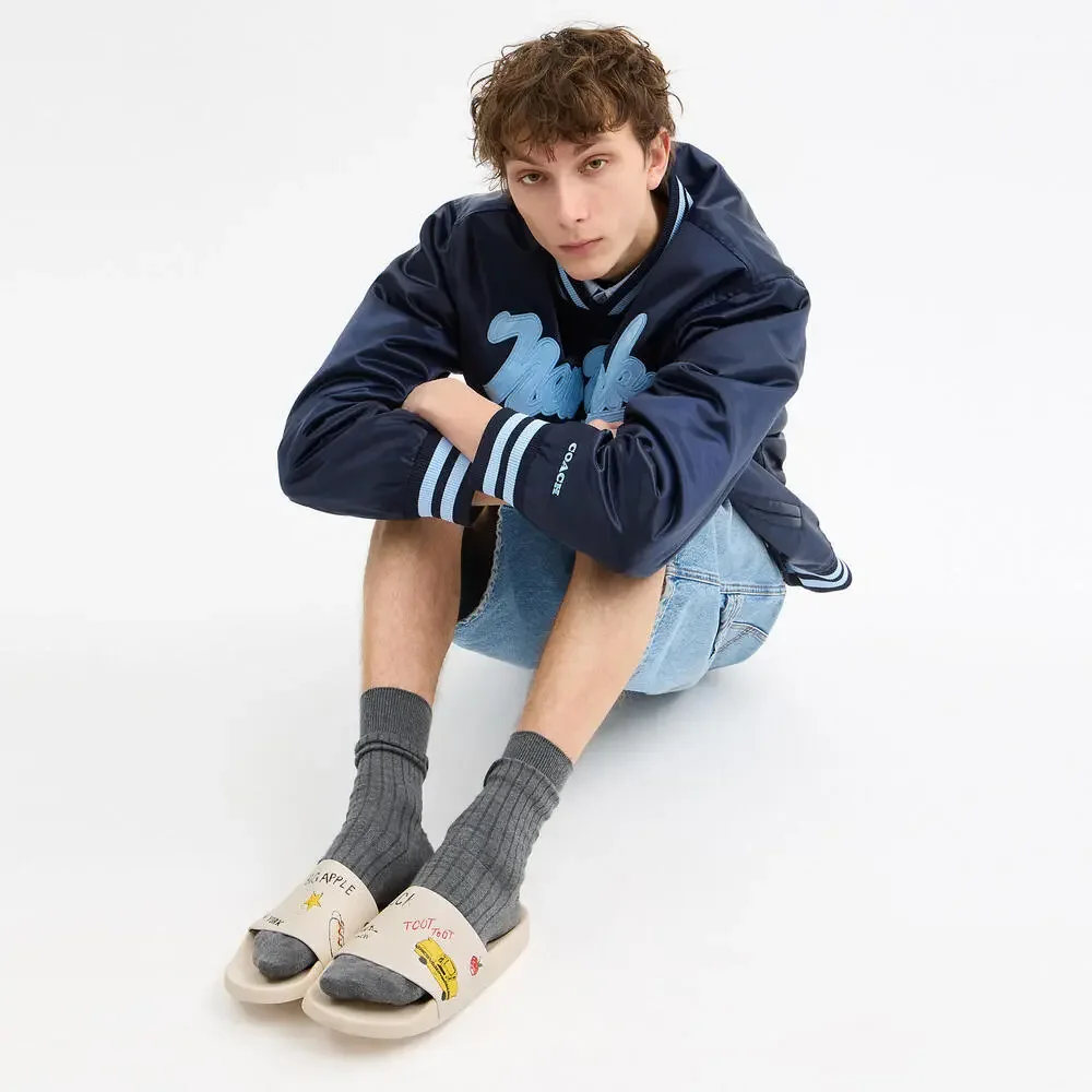 Pool Slide With Sketch Print - Picture 2 of 4